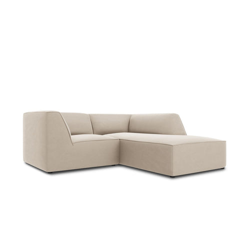Cosmopolitan Design - Modulaire hoekbank rechts Siena 3-zits, flueel beige - 180x186x69cm
