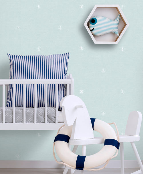 Sanders & Sanders behang symbolen mintgroen - 53 cm x 10 m - 640574 - vtwonen shop