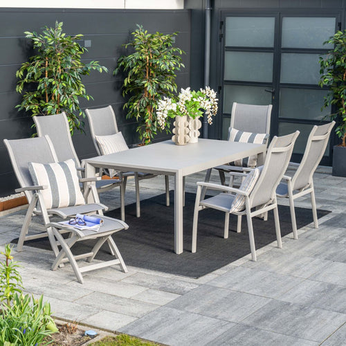 Garden Impressions Tuinstoel Hilly verstelbaar taupe incl voetenbank