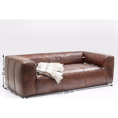 Kare Design Sofa Cubetto 3-Zits donker leer - vtwonen shop
