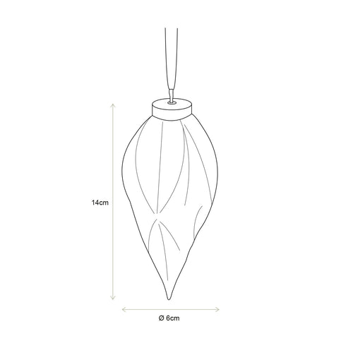 vtwonen Kerstbal Diamant - Porselein - 6x5.5x14cm - Set van 4 - vtwonen shop