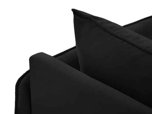 Cosmopolitan Design rechter chaise longue Vienna flueel, zwart - 170x110x95cm