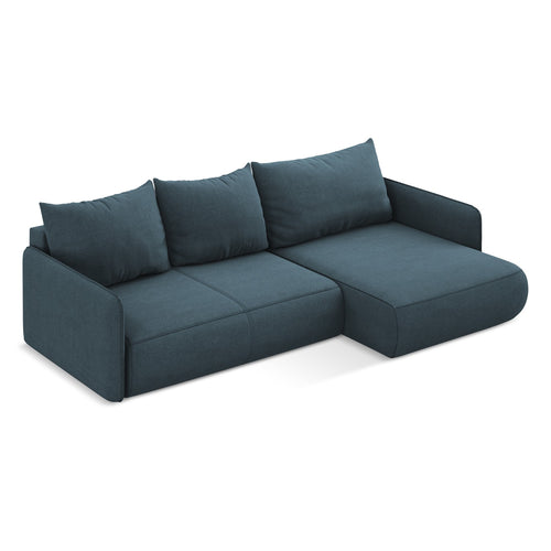 LaMiaSofa hoekbank rechts Palermo - textuurstof - jeans - 240x148x86