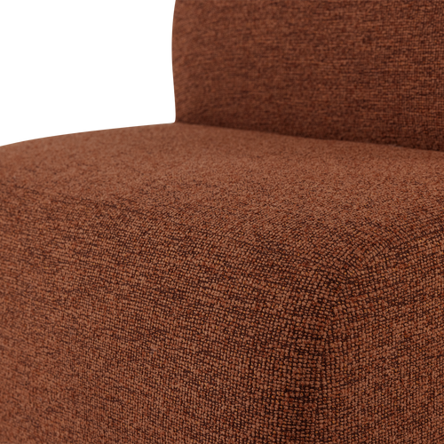 WOOOD eetbank 84 cm rugleuning Mojo Base - Bouclé - Roestbruin - 83x84x76