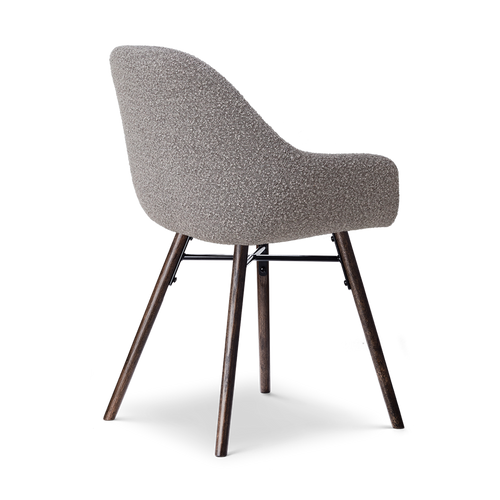 Nolon Nena-Mae Eetkamerstoelen Set van 2 - Bouclé Taupe - Walnoot - vtwonen shop