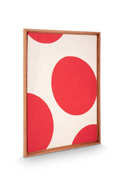 vtwonen - Wanddecoratie - Stippen - Hout - Rood - 60x80cm