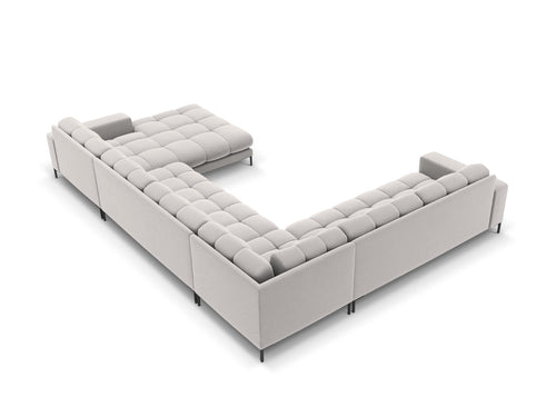 Cosmopolitan Design Panoramische hoekbank links Bali 7-zits, flueel, geld - 256x327x75cm