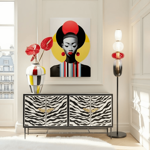 Kare Design Wandfoto retro vrouw rood 80x120cm