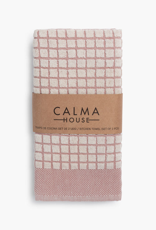 Calma House Keukenhanddoeken (set van 2 stuks) Oporto - Aardekleur - 50x50