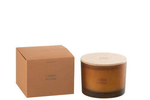 J-Line geurkaars Accords Essentiels - Ambre Intime - oker - 28U