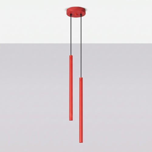Sollux Lighting Hanglamp PASTELO 2 rood - 15x15x118cm