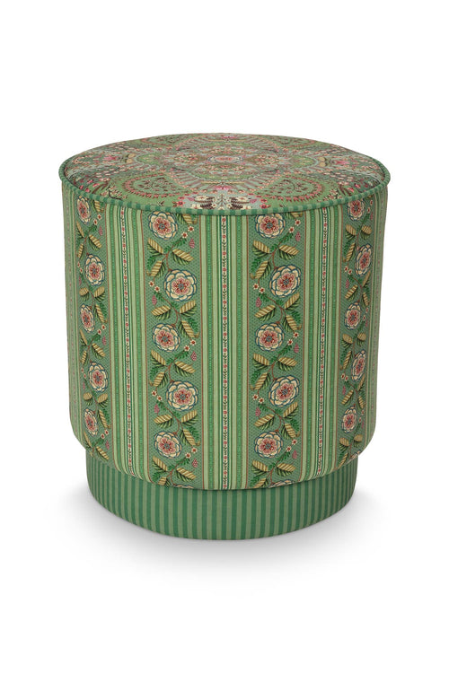 Pip Studio Poef Rosa Rani Groen Fluweel 40 x 40 x 45 cm