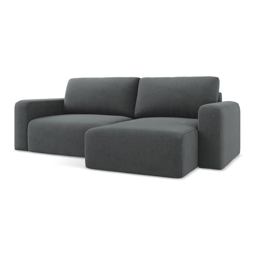 LaMiaSofa hoekbank rechts Ostia - textuurstof - grijs - 244x149x79