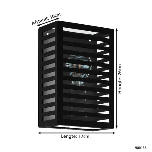 EGLO wandlamp buiten Alamonte 3 - e27 - 26 cm - zwart - vtwonen shop