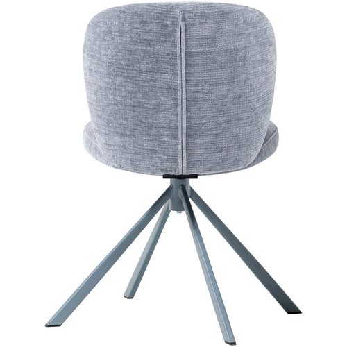 WOOOD eetkamerstoelen Femke - Chenille - Blauw - Set van 2