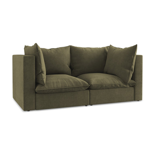 LaMiaSofa Tweezits modulaire bank Ravenna - textuurstof - olijf - 180x90x77