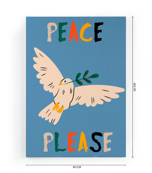 Canvas 60x40 Afdruk Vrede Alstublieft