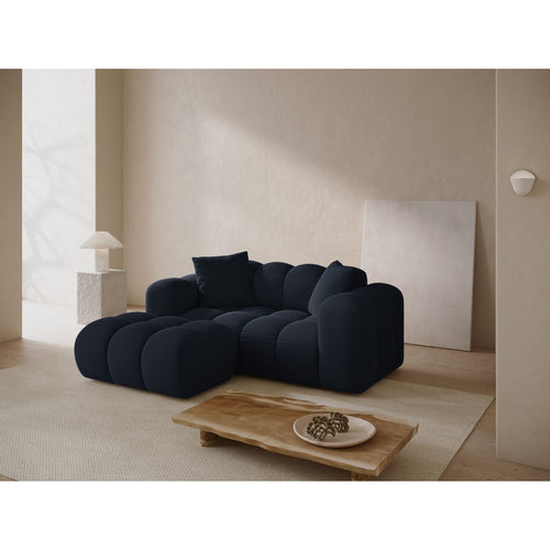 Cosmopolitan Design - Linker hoekbank Treno 2-zits, flueel donkerblauw - 164x180x70cm