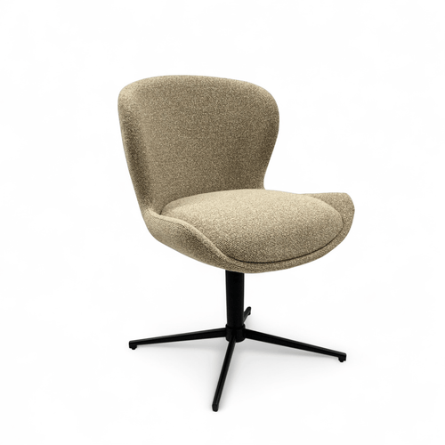Furnhouse eetkamerstoel Nicklas - Beige - Stof (Bouclé) - Set van 2
