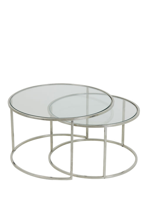 Light & Living salontafel DUARTE - Ø75x44cm - zilver - Set van 2 - vtwonen shop