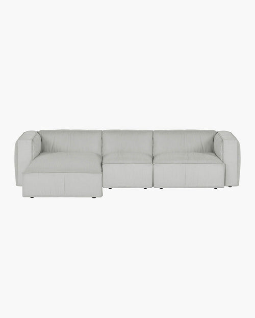 noo.ma Lobi hoekbank 4-zits corduroy Chalk Grey - 318x154x73,5 cm