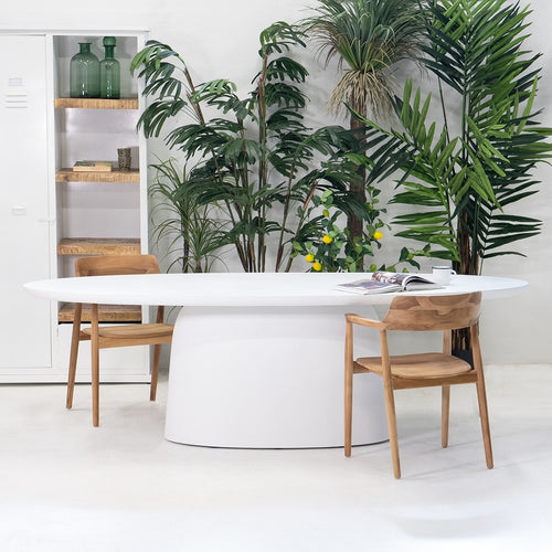Giga Meubel Eettafel Myrna - Ovaal - Wit Eco Composiet - 300cm