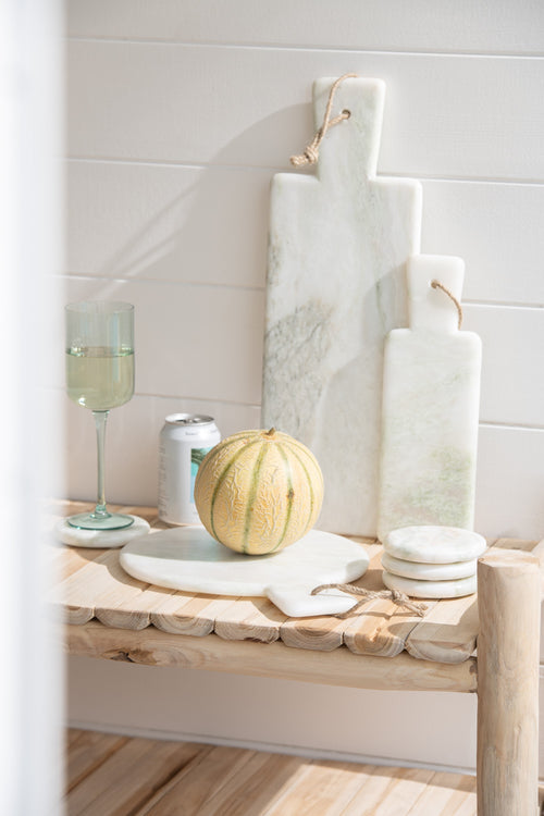 J-Line snijplank Rechthoekig Marmer - steen - wit/groen - large - vtwonen shop