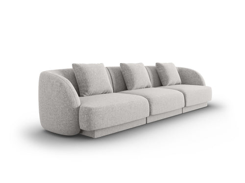 Cosmopolitan Design Bank Tulum 3-zits, chenille, lichtgrijs - 90x255x70cm