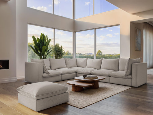 LaMiaSofa Bankmodule midden Ravenna - bouclé - lichtgrijs - 75x90x77