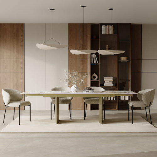 Sia Home - Uitschuifbare tafels ROSE - Keramiek - Pandora en goud - 180cm