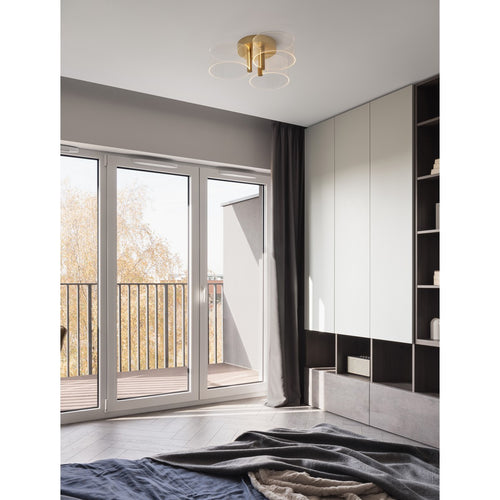 Merano Hayward Geïntegreerde LED Semi Flush Light Messing Goud Metaal LED 20.5W 950Lm 3000K