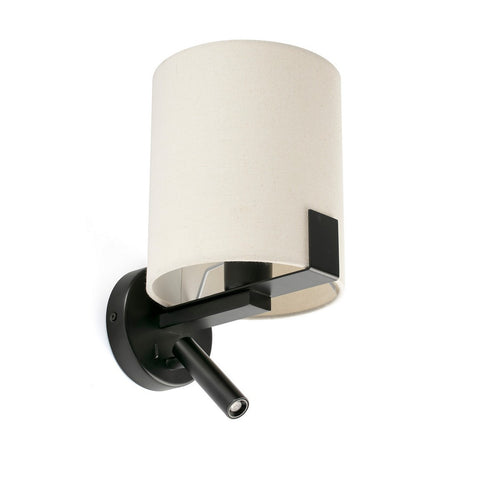 Faro NILA Leeslamp Mat Zwart Met Off White Kap