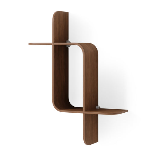 Umbra wandplank Montage - 64 x 48 x 16 cm - Licht walnoot