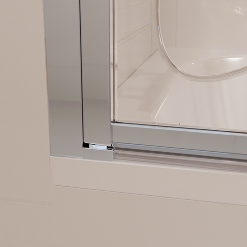 LOMAZOO badwand Salvador - draaibaar - anti kalk nano coating - helder glas - chroom - 80 x 140 cm