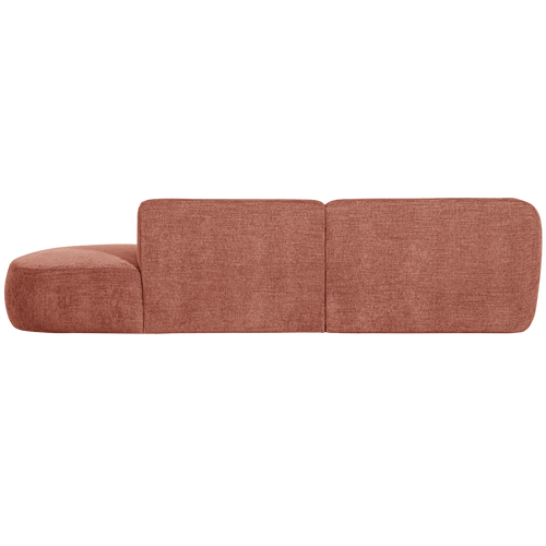 WOOOD chaise longue links Polly - Polyester - Roze - 71x258x150/105 - vtwonen shop