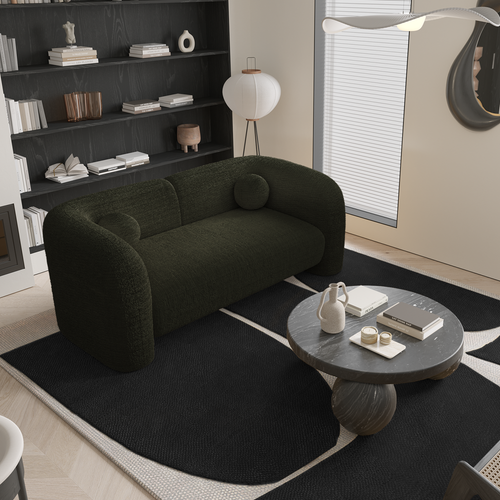Sia Home - Sofa NOLA - fluweel met patroon khaki 168cm