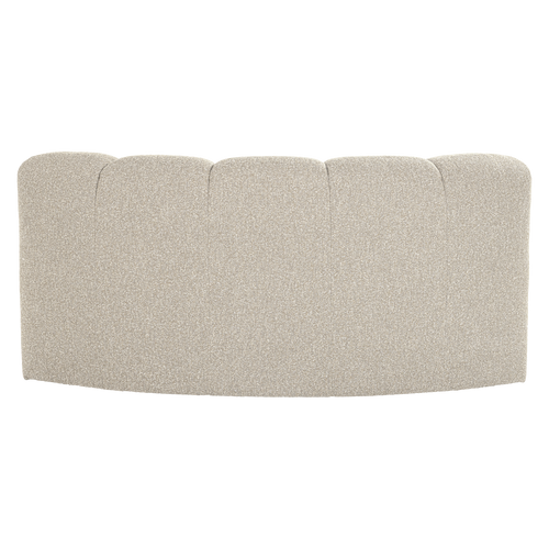 WOOOD eetbank halfronde hoek rugleuning Mojo - Bouclé - Beige - 83x152x74