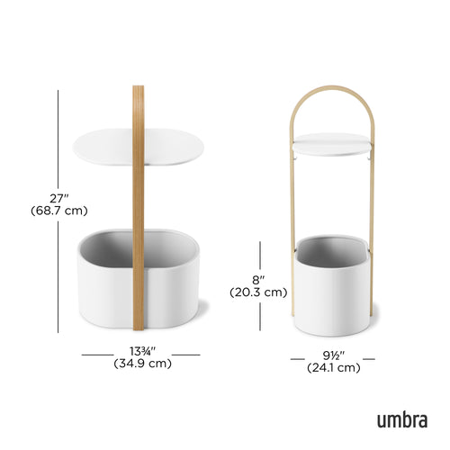 Umbra bijzettafel Bellwood - 35 x 24 x 69 cm - Wit/naturel