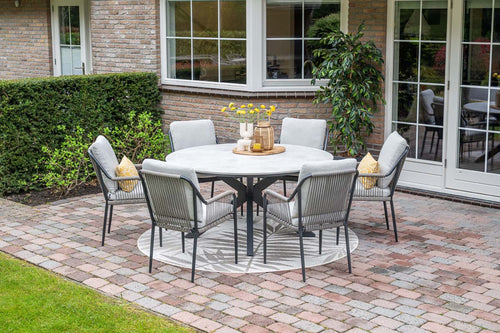 Garden Impressions Raxa tuinstoelen set van 4 – carbon black / rope taupe