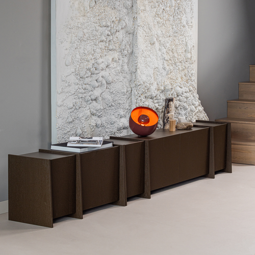 WOOOD tv meubel 200 cm Brock - Essen Fineer - Middenbruin - 53x200x44