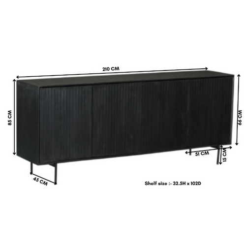 Starfurn  dressoir Madison - zwart - 45x210x85cm