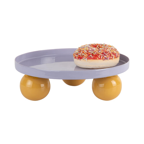 Present Time dienblad Double Funky Round - paars - Ø20cm - vtwonen shop