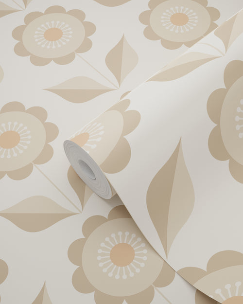 ESTAhome behang bloemen beige - 50 x 900 cm - 130976