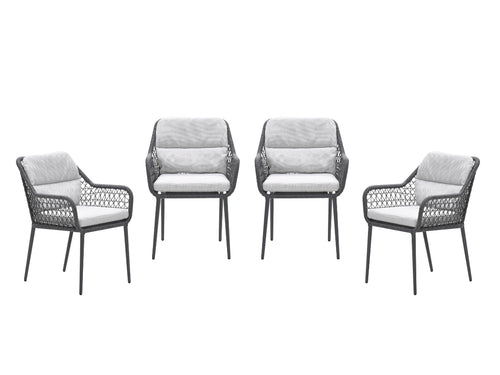 Garden Impressions Toledo tuinstoelen set van 4 donkergrijs