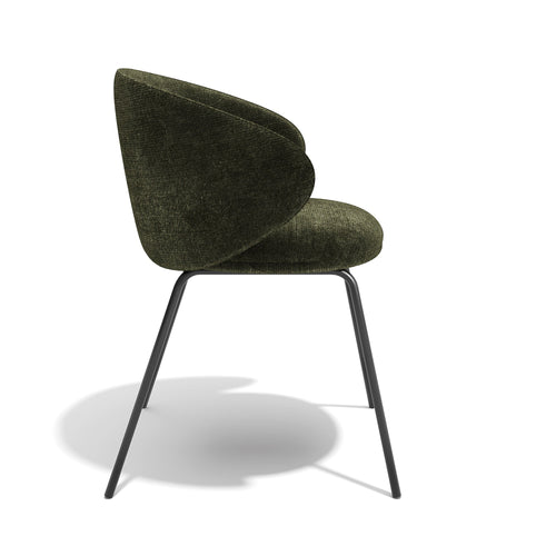Sia Home - Set van 2 stoelen LUNA - getextureerd fluweel kaki 53.5cm