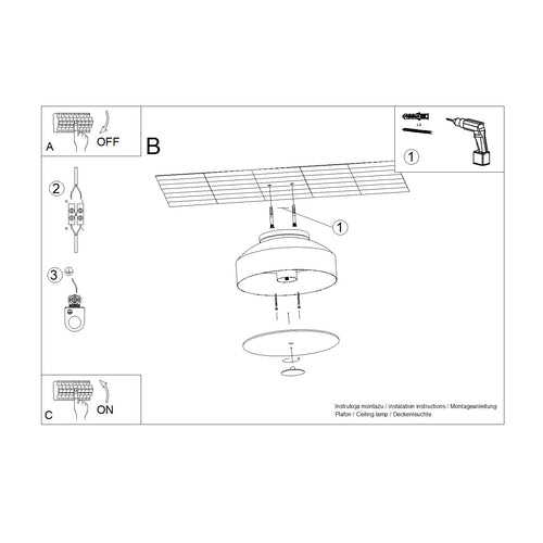 Sollux Lighting Plafondlamp OMIQ beige - 30x30x15cm