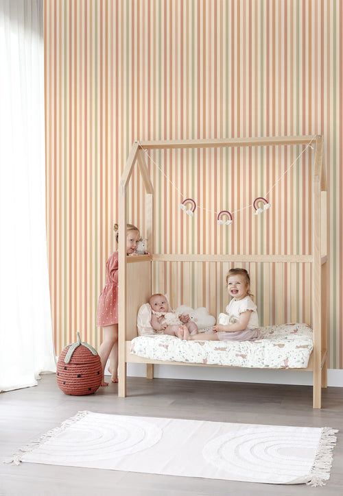 ESTAhome behang strepen roze en groen - 50 x 900 cm - 131606 - vtwonen shop