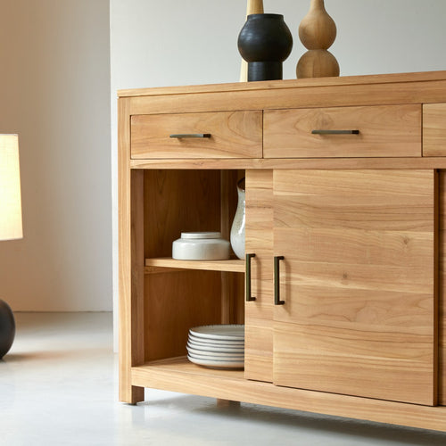 Tikamoon Teakhouten buffet 150 cm - Naturel - vtwonen shop