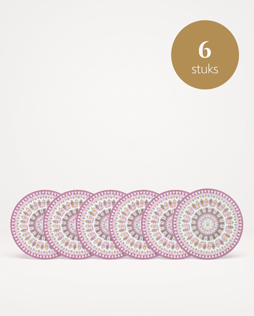Pip Studio - Borden - Lily & Lotus - Moon Delight Multi - 17 cm - Set van 6