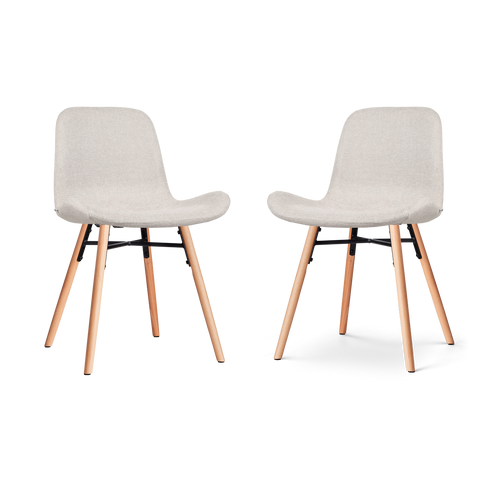 Nolon Nena-Fé Eetkamerstoelen Set van 2 - Beige - Hout Poten - vtwonen shop